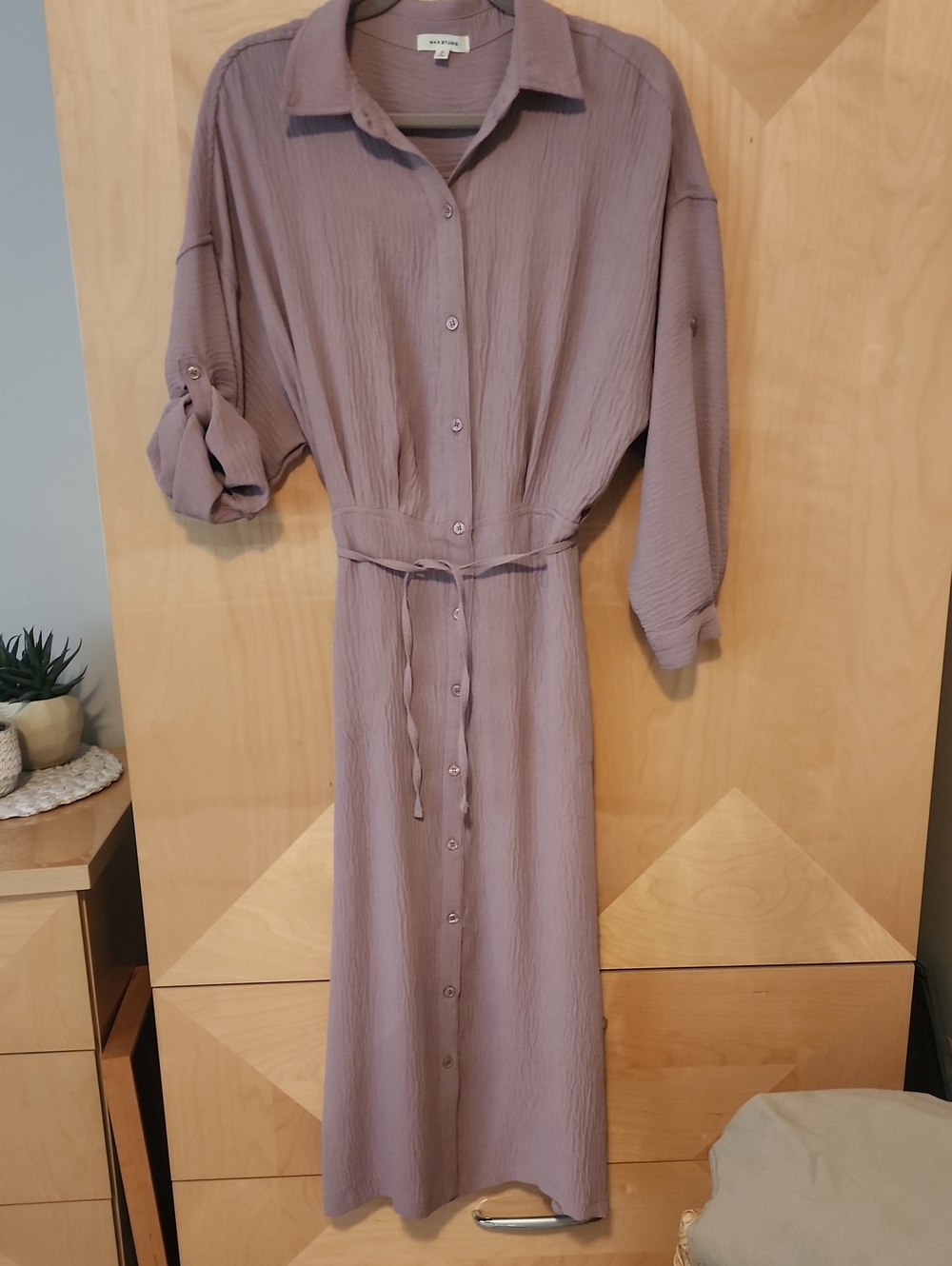 Max Studio Relaxed Crinkle Fabric Dress Size Medium